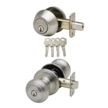Colonial Single Cylinder Keyed Entry Knob Set Combo Pack with Deadbolt