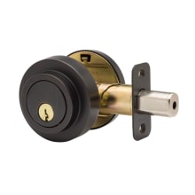 Mid Century Modern Keyed Entry Single Cylinder Deadbolt with Round Rosette from the DB2400 Series