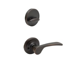 Kash Left Handed Sectional Dummy Interior Door Handleset with Interior Thumbturn and Round Rose