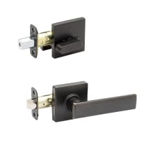Remi Left Handed Sectional Single Cylinder Interior Door Handleset with Interior Thumbturn and Square Rose