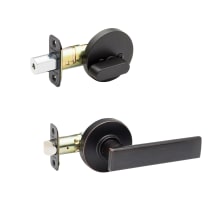 Remi Left Handed Sectional Single Cylinder Interior Door Handleset with Interior Thumbturn and Round Rose