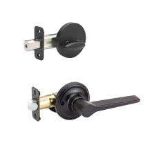 Zane Left Handed Sectional Single Cylinder Interior Door Handleset with Interior Thumbturn and Round Rose