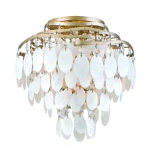 Dolce 3 Light 12" Wide Semi Flush Ceiling Fixture with Capiz Shell
