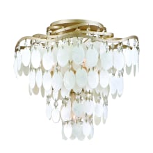 Dolce 4 Light 16" Wide Semi Flush Ceiling Fixture with Capiz Shell