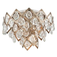 Tiara 3 Light 19-1/2" Wide Semi Flush Ceiling Fixture with Crystal Accents