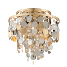 Ambrosia 3 Light 18" Wide Flush Mount Ceiling Fixture with Crystal Accents