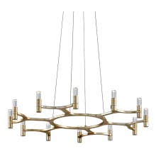 Nexus 38" Wide Integrated LED Chandelier with Crystal Cylinder Shades