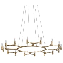 Nexus 50" Wide Integrated LED Chandelier with Crystal Cylinder Shades