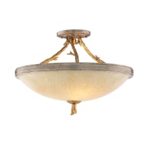 Parc Royale 3 Light 19-1/4" Wide Semi Flush Ceiling Fixture with Glass Shade