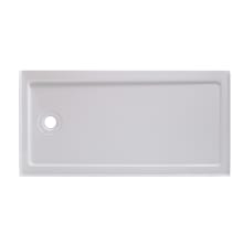 60" x 32" Rectangular Shower Base with Single Threshold and Left Drain