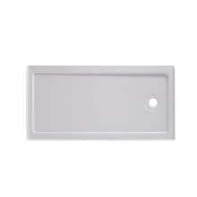 60" x 32" Rectangular Shower Base with Single Threshold and Right Drain