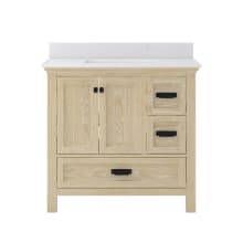 Brantley 36" Free Standing Single Basin Vanity Set with Cabinet and Quartz Vanity Top