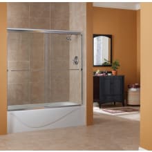 Cove 55" High x 54" Wide Sliding Framed Tub Door with 1/4" Clear Glass