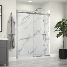 Lagoon 60" High x 60" Wide Sliding Frameless Tub Door with Clear Glass