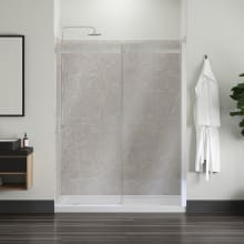 Lagoon 60" High x 60" Wide Sliding Frameless Tub Door with Clear Glass