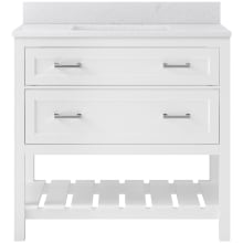 Lawson 37" Free Standing Single Basin Vanity Set with Cabinet and Carrara Vita Quartz Vanity Top