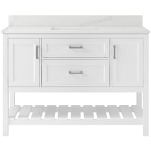 Lawson 49" Free Standing Single Basin Vanity Set with Cabinet and Calacatta Bianco Quartz Vanity Top
