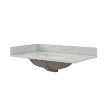 37" Quartz Vanity Top with Backsplash and Sideplash
