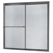 Tides 58" High x 60" Wide Sliding Framed Shower Door with Pattern Glass
