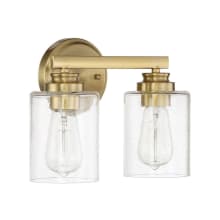 Bolden 2 Light 11" Wide Bathroom Vanity Light with Seedy Glass Shades