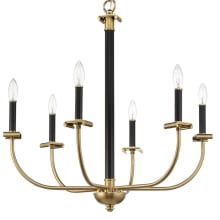 Stanza 6 Light 26" Wide Taper Candle Chandelier
