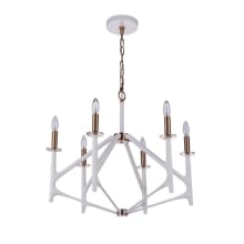 The Reserve 6 Light 27" Wide Taper Candle Style Chandelier