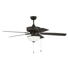 Outdoor Pro Plus 52" 5 Blade Indoor / Outdoor LED Ceiling Fan With White Bowl Light Kit