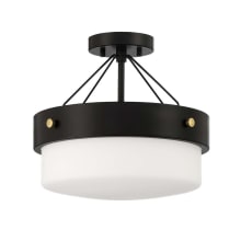 Oak Street 2 Light 15" Wide Semi Flush Ceiling Light