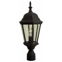 Single Light Up Lighting Medium Outdoor Post Light from the Straight Glass Collection