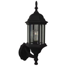Hex Style Cast Single Light 17-3/4" High Outdoor Wall Sconce with Clear Beveled Glass