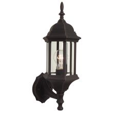 Hex Style Cast Single Light 17-3/4" High Outdoor Wall Sconce with Clear Beveled Glass
