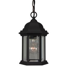 Hex Style Cast Single Light 6-1/2" Wide Outdoor Mini Pendant with Clear Beveled Glass