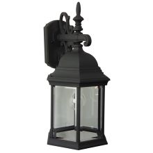 Hex Style Cast Single Light 18-1/4" High Outdoor Wall Sconce with Clear Beveled Glass