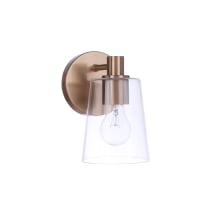 Emilio 8" Tall Bathroom Sconce with Clear Glass Shade