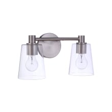 Emilio 2 Light 16" Wide Vanity Light with Clear Glass Shades