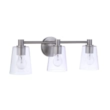 Emilio 3 Light 24" Wide Vanity Light with Clear Glass Shades