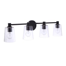 Emilio 4 Light 33" Wide Vanity Light with Clear Glass Shades