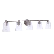 Emilio 5 Light 42" Wide Vanity Light with Clear Glass Shades