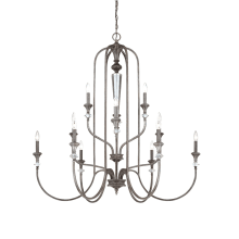 Boulevard Three Tier 12 Light Candle Style Chandelier - 44 Inches Wide