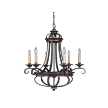Stafford 6 Light Candle Style Chandelier - 26 Inches Wide