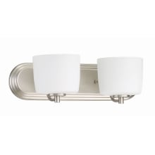 Clarendon 2 Light 18" Wide Bathroom Vanity Light with White Opal Glass Shade