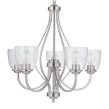Serene 5 Light 25" Wide Chandelier - 27" Tall with Seedy Glass Shades