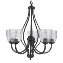 Serene 5 Light 25" Wide Chandelier - 27" Tall with Seedy Glass Shades