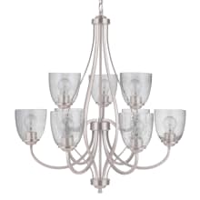 Serene 9 Light 30" Wide Chandelier with Seedy Glass Shades