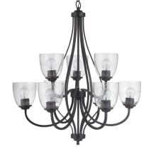Serene 9 Light 30" Wide Chandelier with Seedy Glass Shades