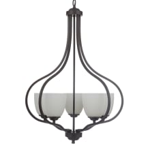 Serene 5 Light 25" Wide Chandelier - 35" Tall with Frosted Glass Shades