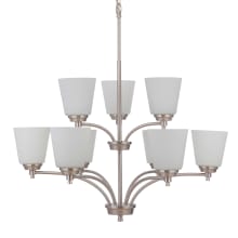 Tyler 9 Light 32" Wide Chandelier with Frosted Glass Shades