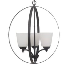Tyler 3 Light 21" Wide Chandelier with Frosted Glass Shades