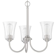 Gwyneth 3 Light 20" Wide Chandelier with Seedy Glass Shades