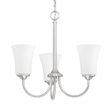 Gwyneth 3 Light 20" Wide Chandelier with Frosted Glass Shades